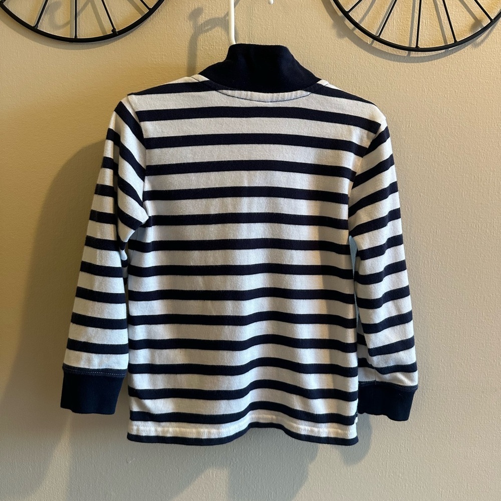 Janie and Jack Navy and White Striped Pullover size 4 - Picture 2 of 3
